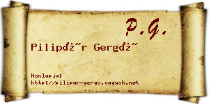 Pilipár Gergő névjegykártya